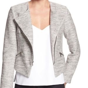Banana Republic White Black Tweed Moto Jac…